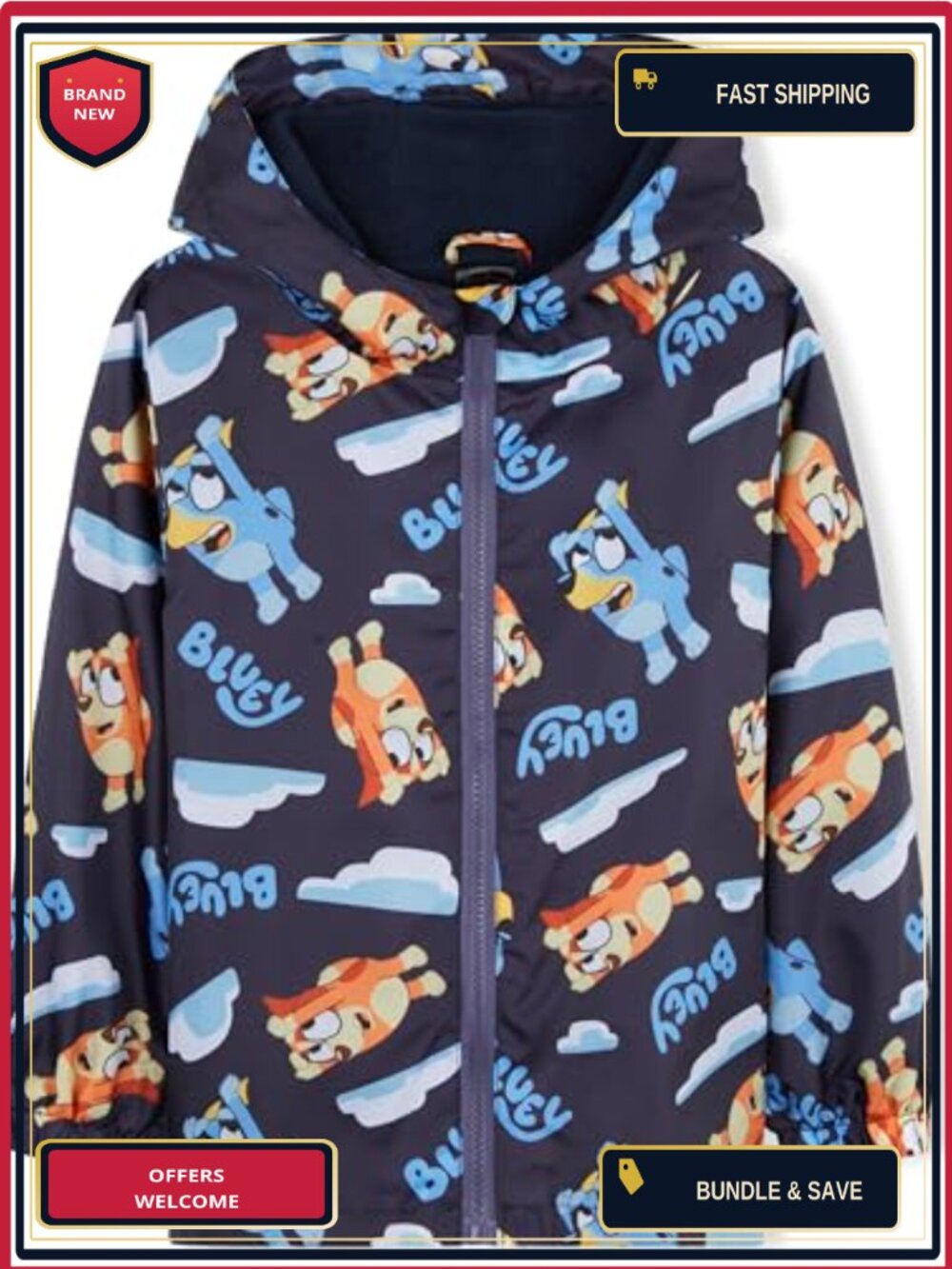 Waterproof Fleece Lined Girls Raincoat with Hood